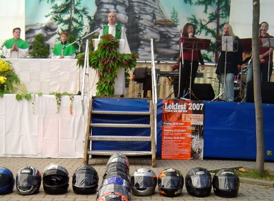 Motorradgottesdienst Lokfest 2007 im AW-Gelnde